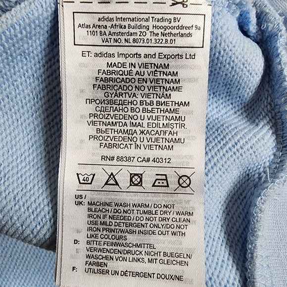 Adidas Pullover Sweatshirt  Baby Blue - Small - Picture 4 of 7